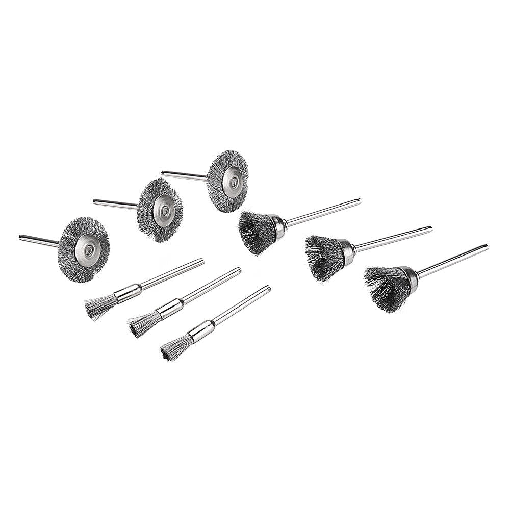 9 stuks rvs draadborstel set cleaner polijstborstels bekerwiel voor dremel rotary tool
