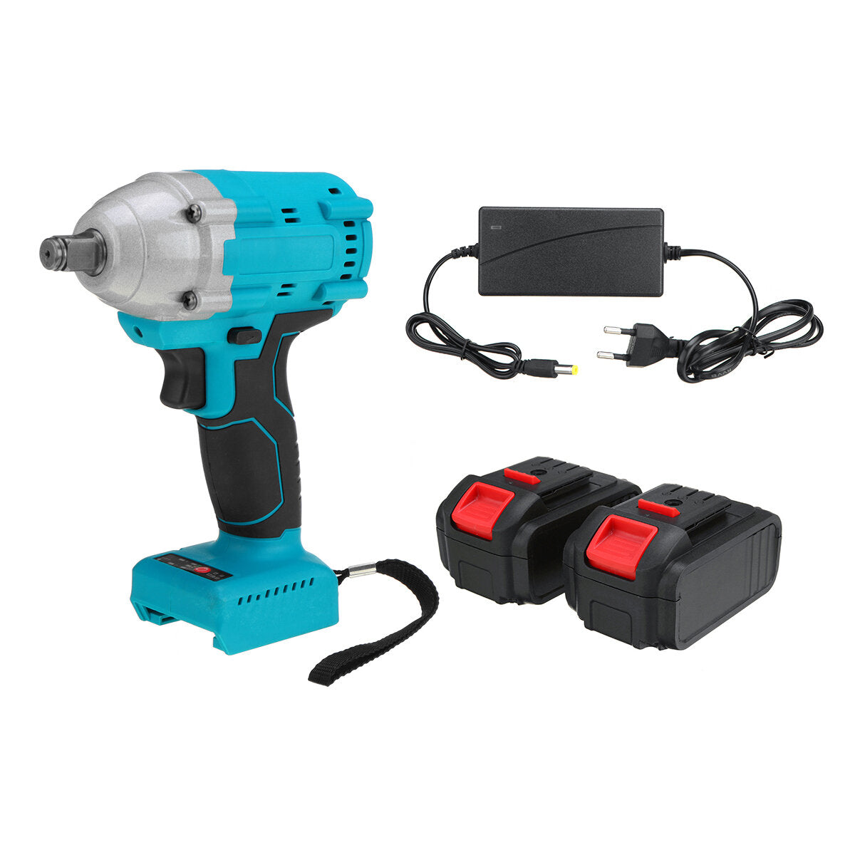 21v 520n.m elektrische snoerloze slagmoersleutel 1/2 borstelloze driver boor w / 1/2 stuks batterij & 5 stuks sockets ook aangepast aan makita batterij