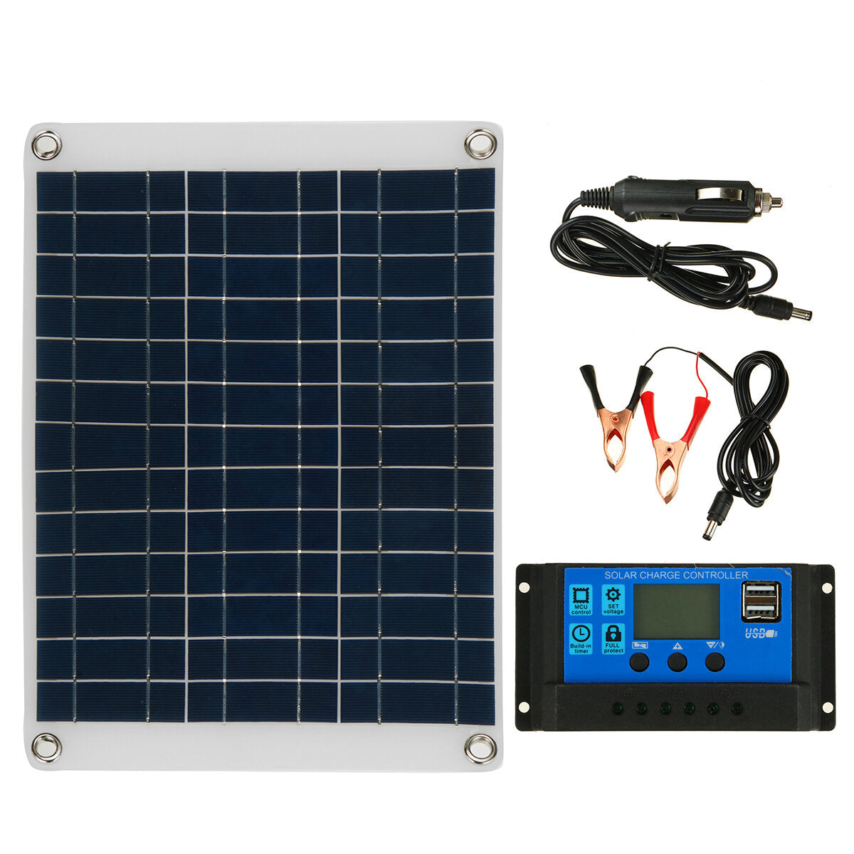 20w 12v/5v polykristallijne zonnepaneel kit acculader draagbaar zonnepaneel voor auto boot van
