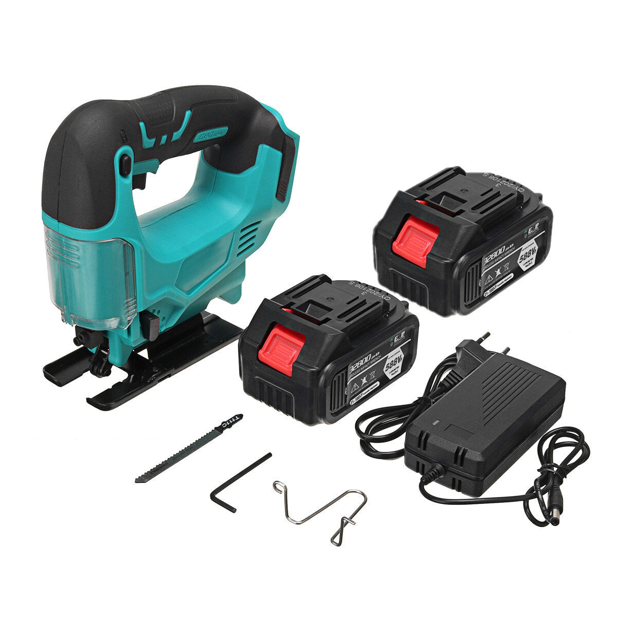 588vf elektrische decoupeerzaag draadloze draagbare houtbewerking snijdende decoupeerzaag elektrisch gereedschap zonder / 1/2 batterij