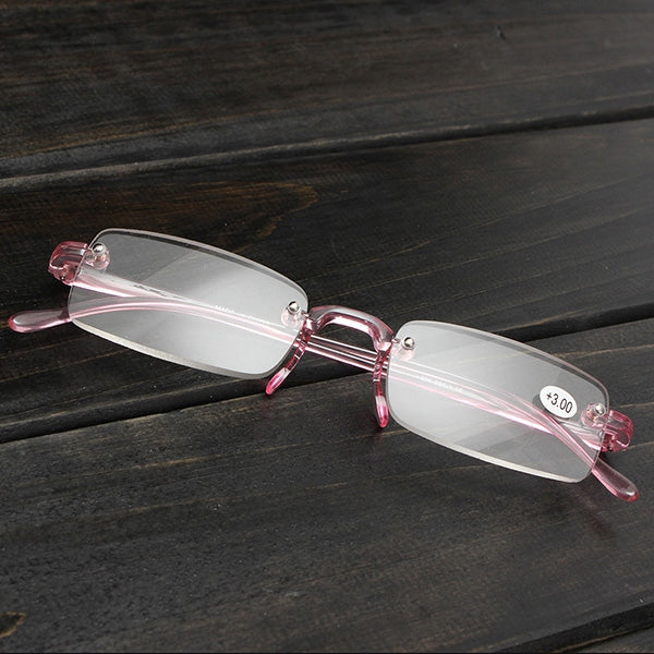roze rimless licht presbyopische lezenbril vermoeidheid verminder strength 1.0 1.5 2.0 2.5 3.0
