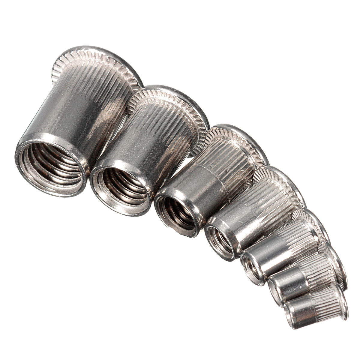 1pcs slilver gestreepte stalen rivnoten blindnoten nutserts noten invoegen klinknagel