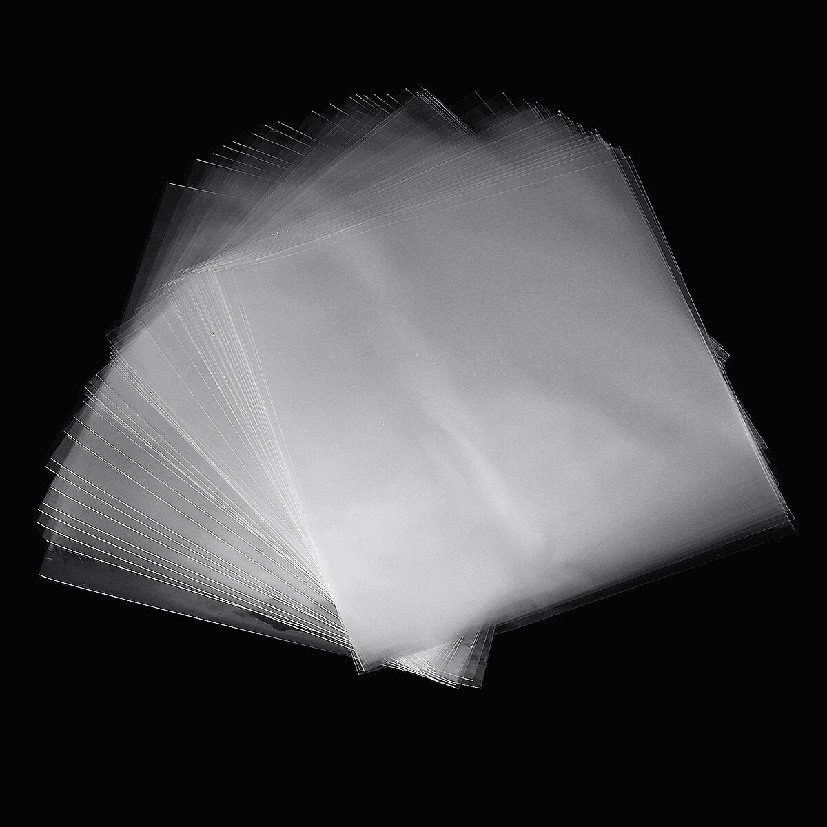 50 stuks bogen + 50 stuks vierkanten hoes doorzichtige mouwen record buitenste opslag pe case cd opbergtas