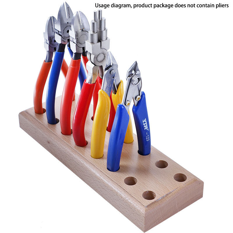 tang grenen basis met acht rijen gaten klok reparatie tools dhz opslag houten basis tool desktop display stand