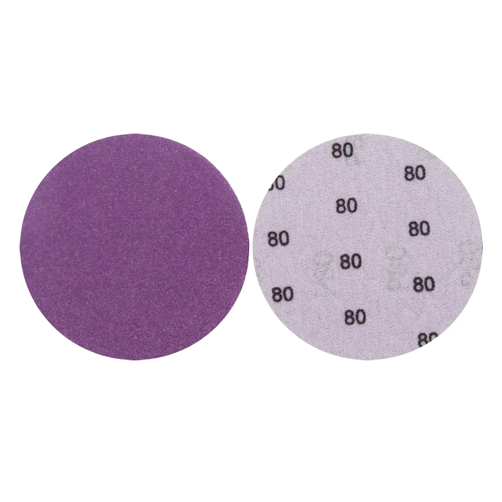 100 stuks 4 inch 100mm 80 grit paars schuurschijf waterdicht haak lus schuurpapier voor metaal hout auto meubels polijsten