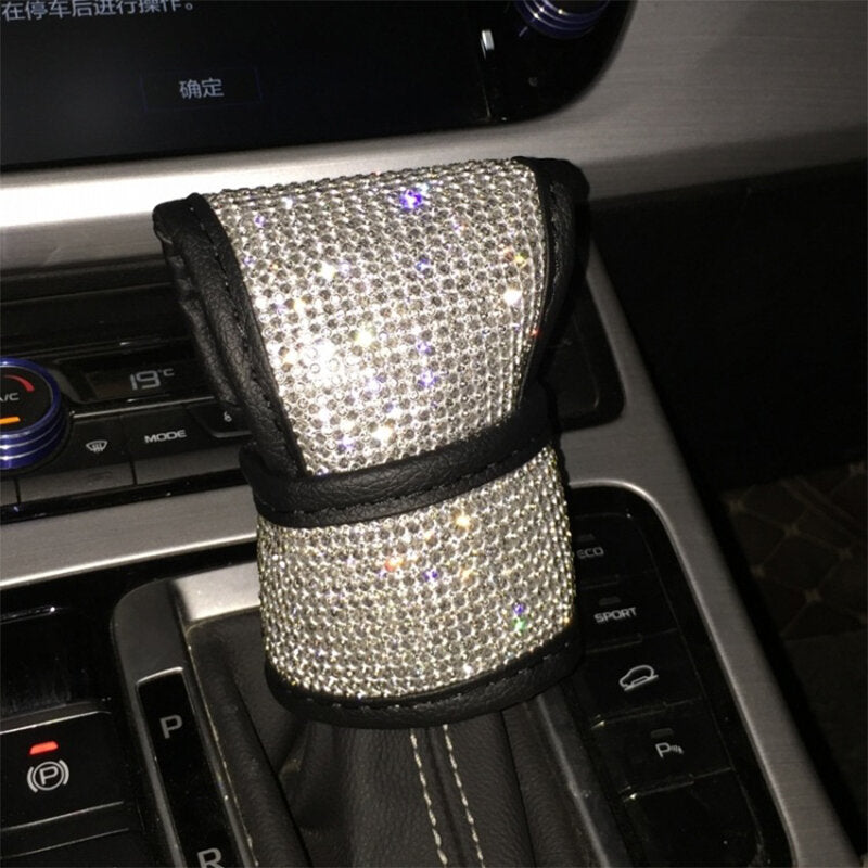 auto pookknop handrem gordel cover bling crystal gear auto interieur decor