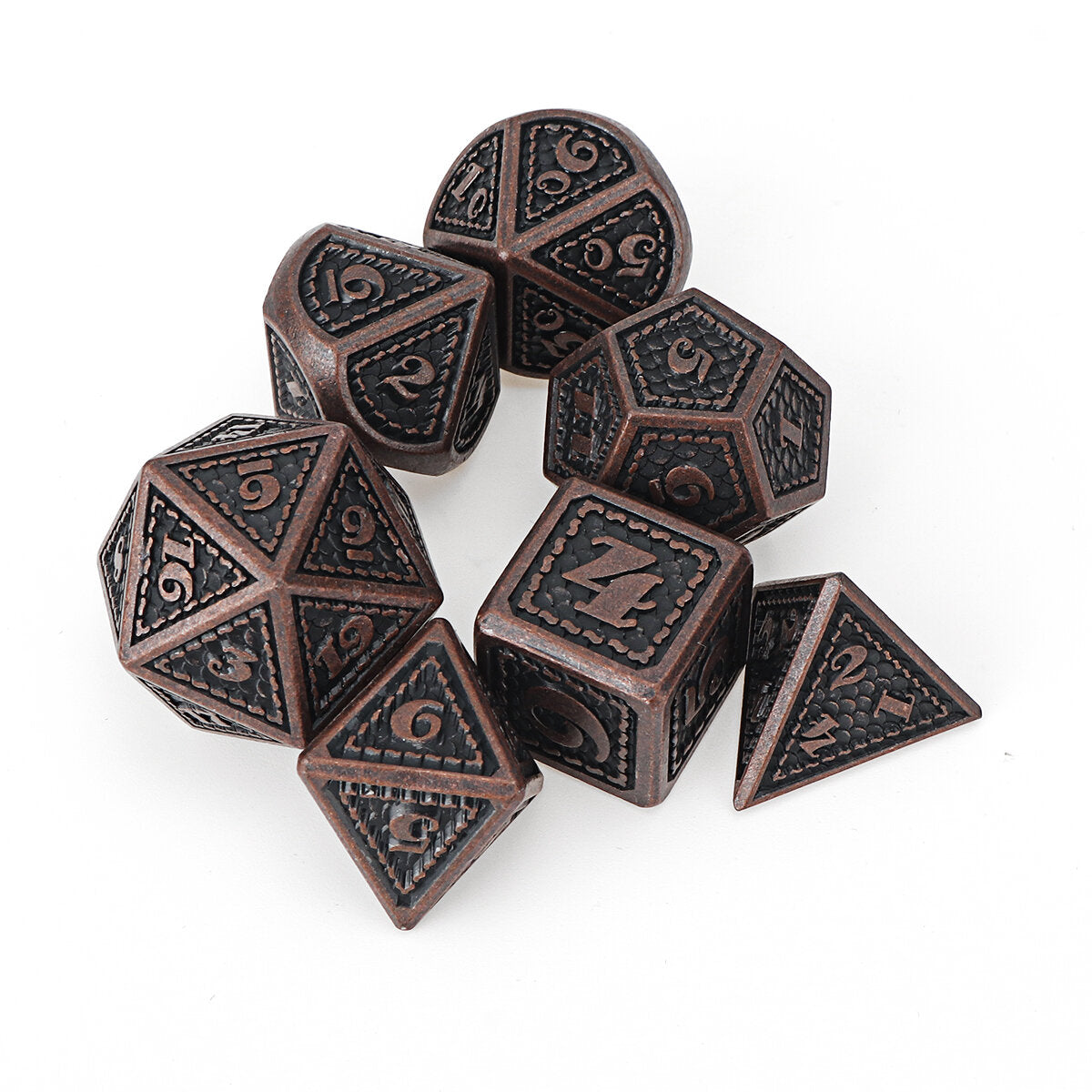 metalen polyedrale dobbelstenen multi-side dobbelstenen set voor dnd rpg mtg rollenspel bordspel met stoffen zak