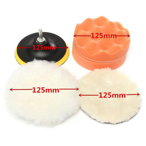 6 stuks 5 inch 125mm polijsten polijstpad kit polijsten met booradapter m10 voor dremel