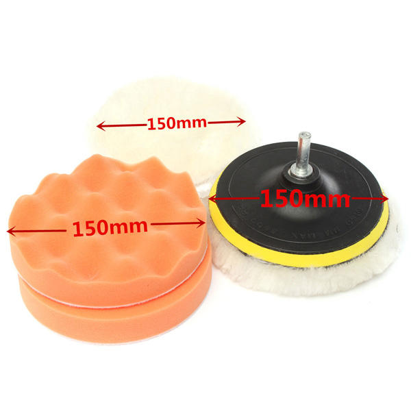 6 stuks 150mm polijsten buffing pad kit polijsten met booradapter m14 voor dremel
