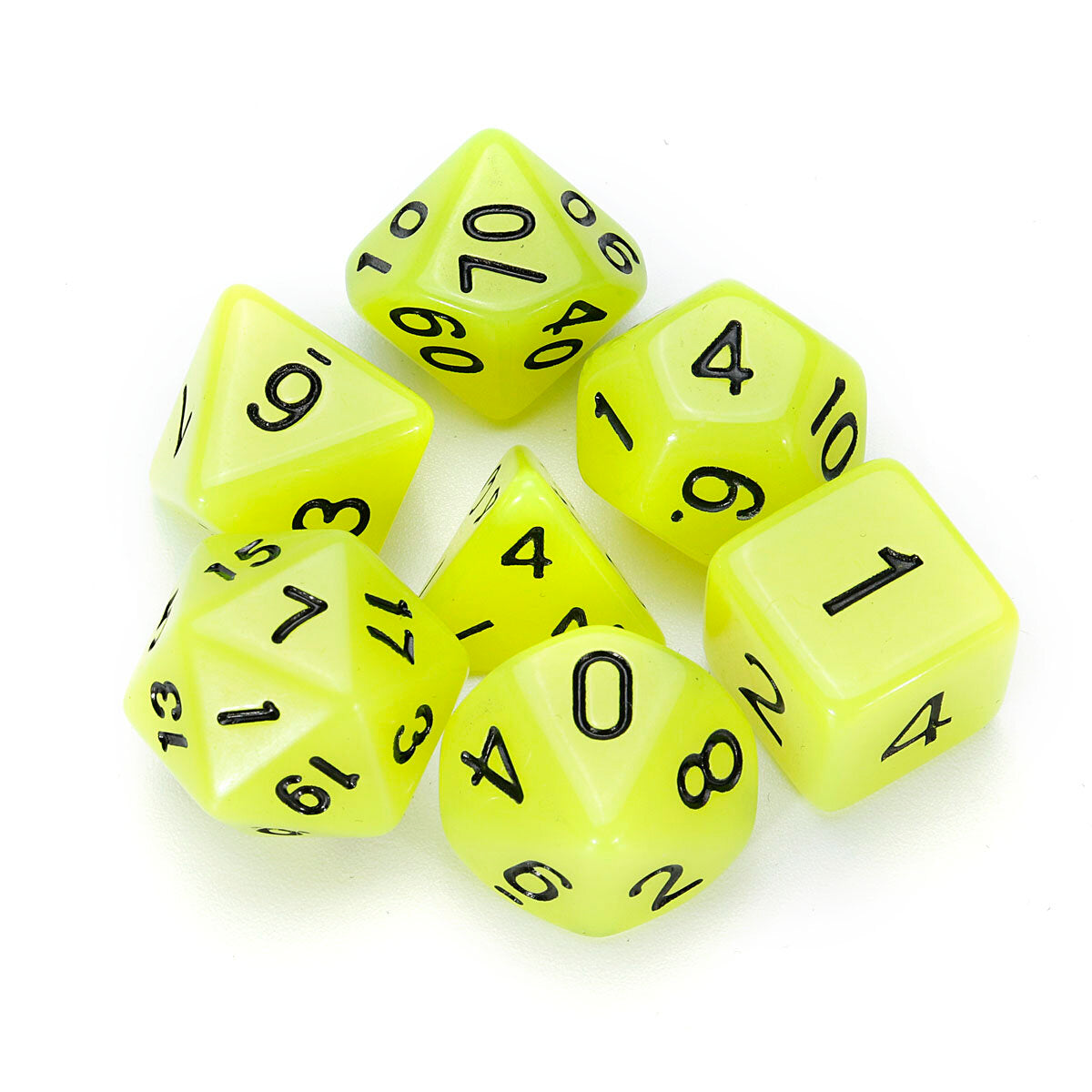 7 stuks lichtgevende polyhedral dobbelstenen multi-sided dobbelstenen set polyhedral dobbelstenen met dobbelstenen cup rpg gadget