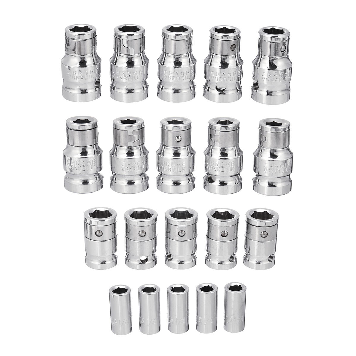 5 stuks 1/2 3/8 1/4 inch dopsleutel kit metaalbewerking auto reparatie wrench sockets mouwen set: