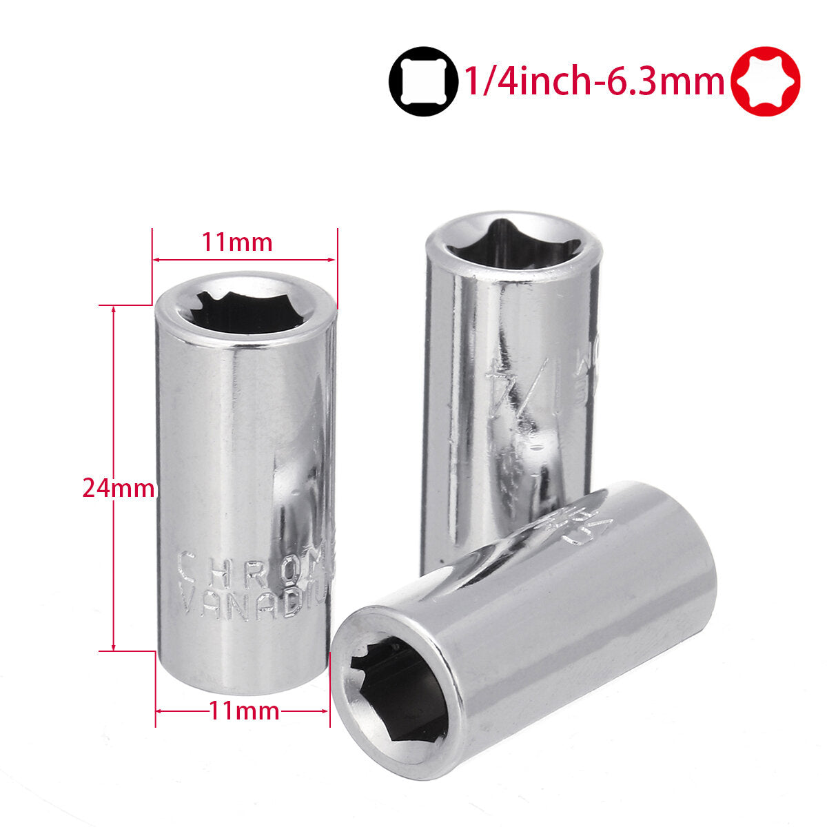 5 stuks 1/2 3/8 1/4 inch dopsleutel kit metaalbewerking auto reparatie wrench sockets mouwen set: