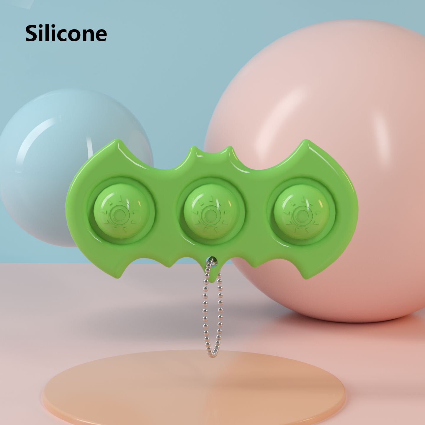 mini bat zintuiglijke fidget ontspanning stress anti-angst autisme hand edc gadget voor kinderen tiener volwassen push pop bubble sleutelhanger