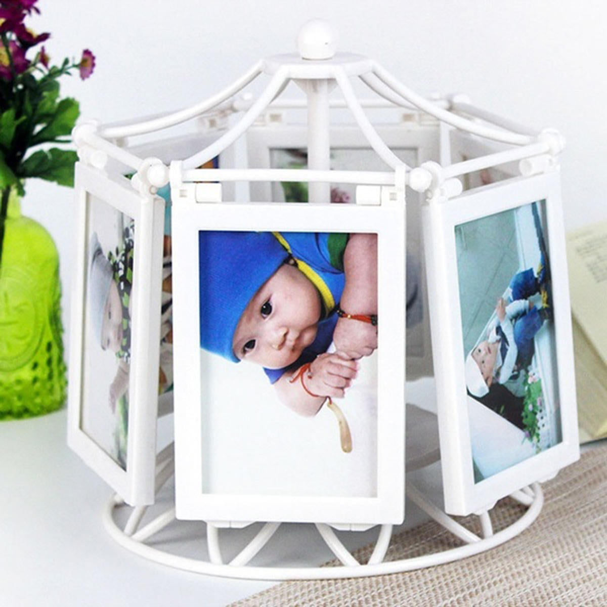 roterende muziekdoos fotolijst fotodisplay voor 12 fotos bruiloftsafstuderen