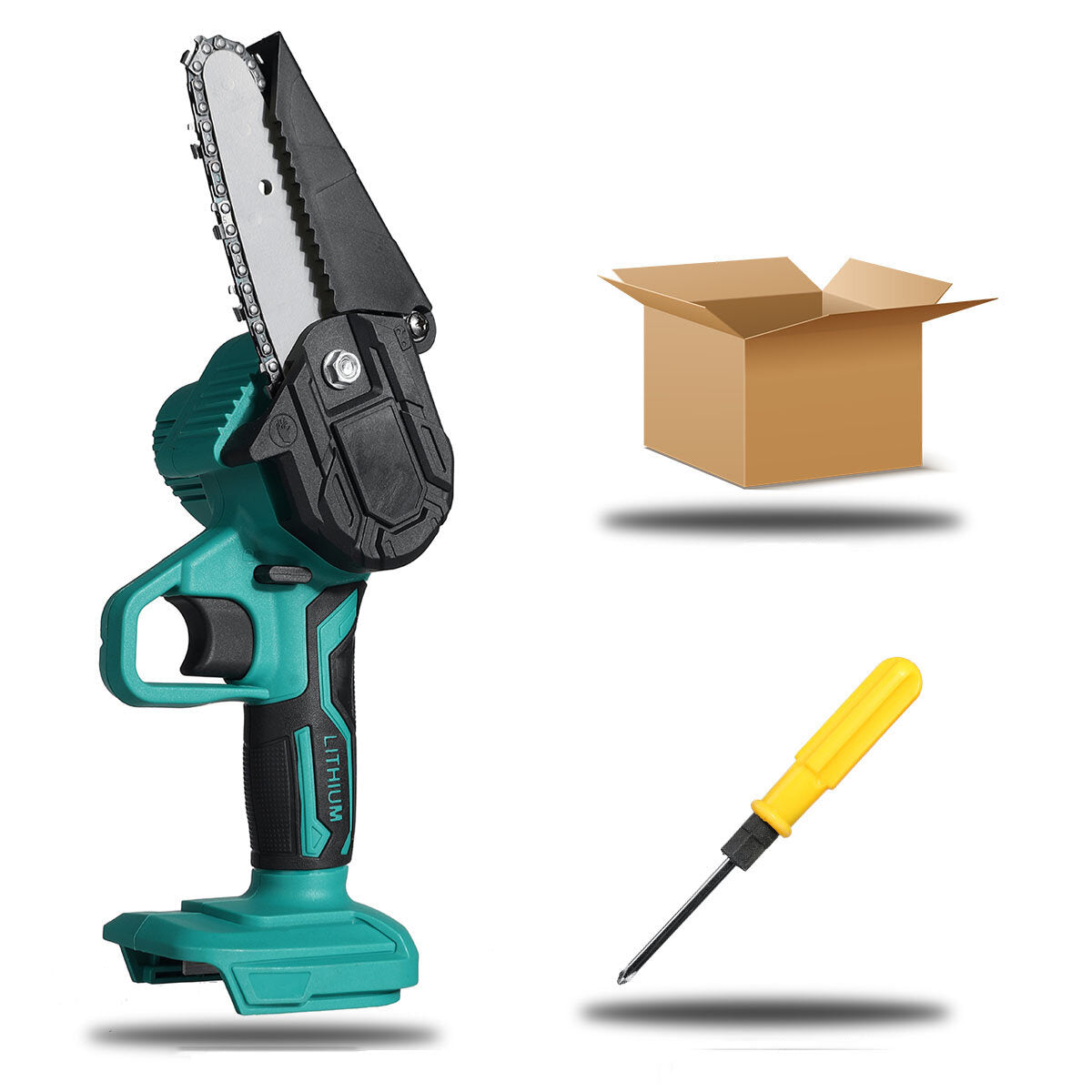 4 inch 26v draadloze elektrische kettingzaag 600w een handzaag houtbewerking tool w/geen/1/2 batterij hout cutter