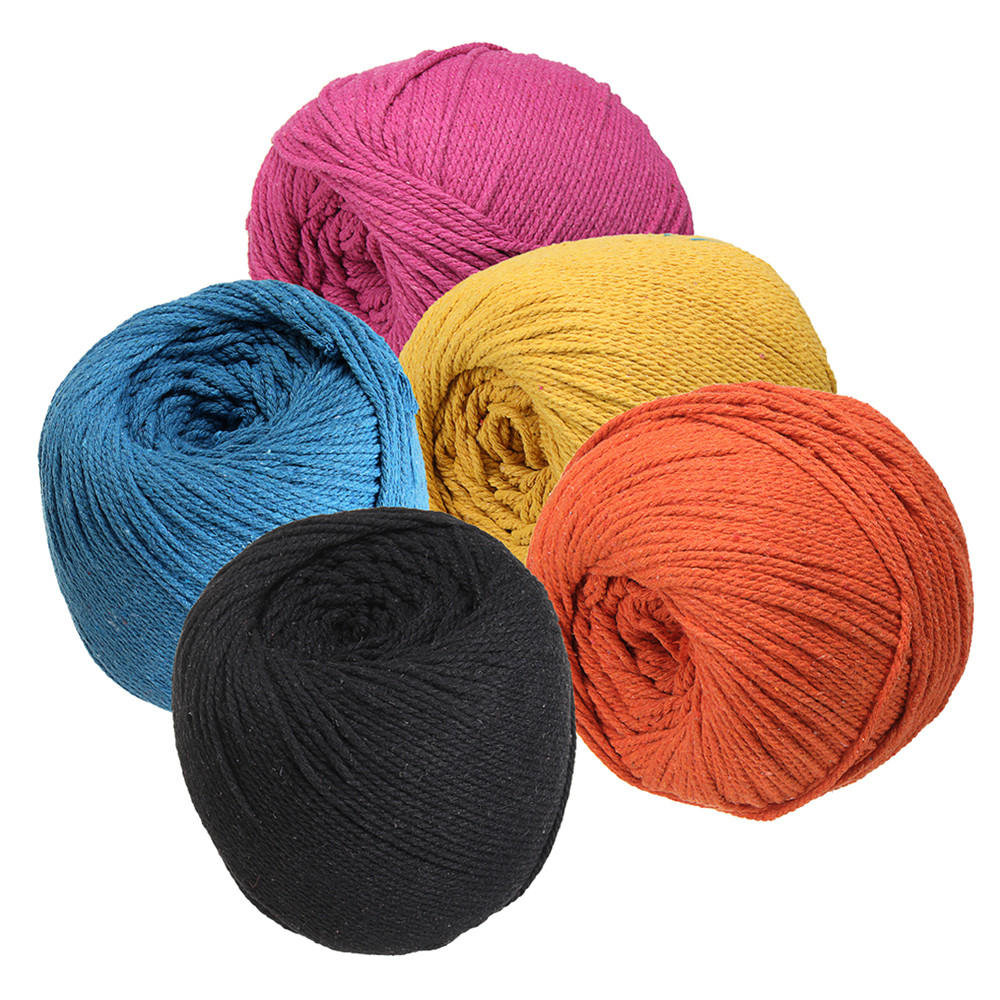 3 mm x 260 m macrame touw katoenen snaar dhz gevlochten draad gereedschap zwart/meer blauw/oranje/rose rood/geel