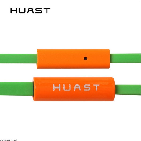 huast-37 kleurrijke zware bas hoofdtelefoon met mic in-oortelefoon voor iphone samsung xiaomi