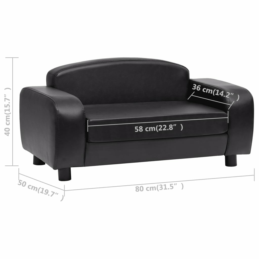 hondenbank zwart 31.5 x19.7 x15.7 kunstleer