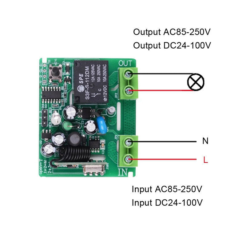 smart home ac110v 220v single1 channel afstandsbediening ontvanger draadloze rf radiofrequentie hal slaapkamer lichtschakelaar 433mhz