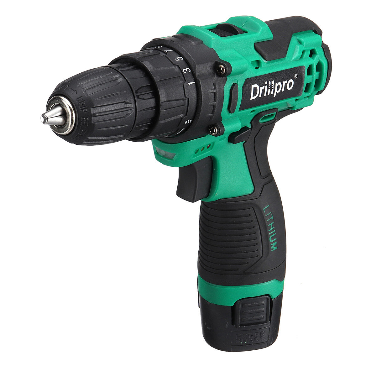 12v max 55n.m power boor draadloze elektrische boor oplaadbare driver schroevendraaier w / 1/2 stuks batterij