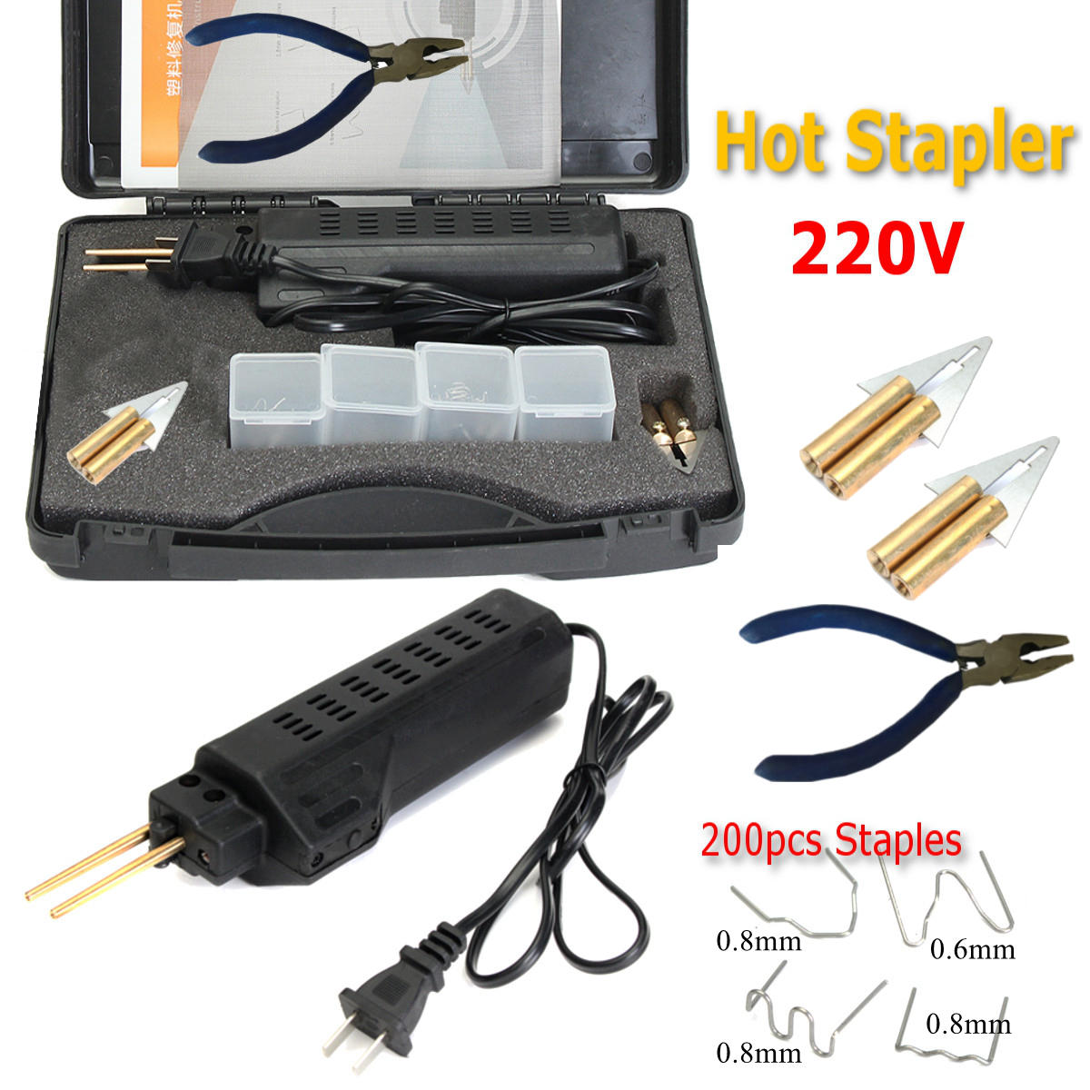 206 stuks hot stapler bumper fender kuip lasser plastic reparatie kitl
