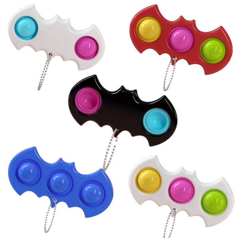 mini bat zintuiglijke fidget ontspanning stress anti-angst autisme hand edc gadget voor kinderen tiener volwassen push pop bubble sleutelhanger