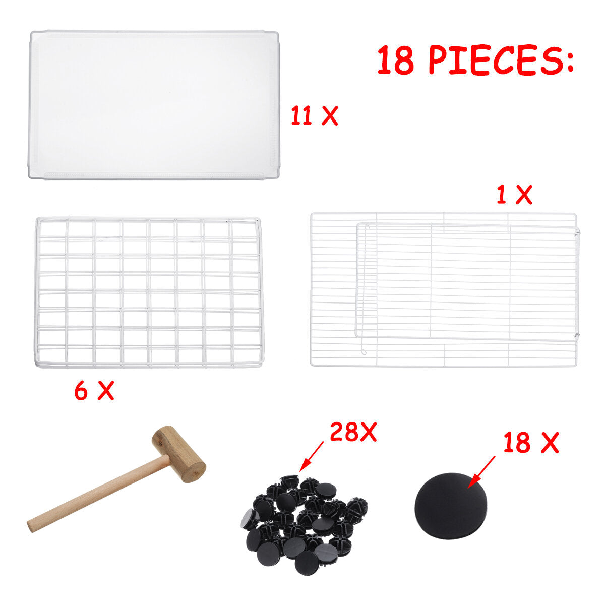 dhz grote kat villa thuis huisdier bed huisdier kooi witte draad hek hondenkennel anti-skip kat hek plastic thuis houten hammer