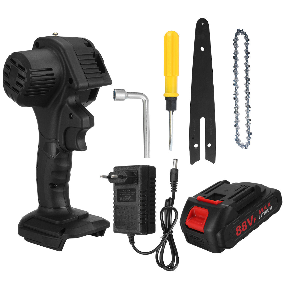 6 inch 1200 w elektrische kettingzaag snoeien chainsaw draadloze houtbewerking cutter tool w / 1/2 stuks batterij voor makita