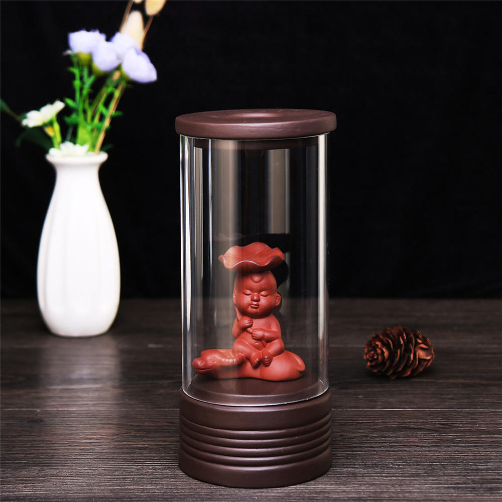 retro keramische draak terugstromen wierookbrander glas cirkel decoratie