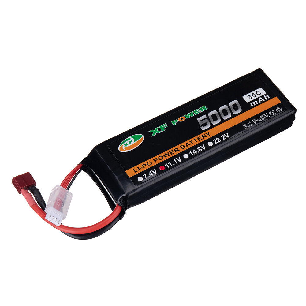 xf power 11.1v 5000mah 35c 3s lipo batterij t deans plug met xt60 adapter plug voor rc drone