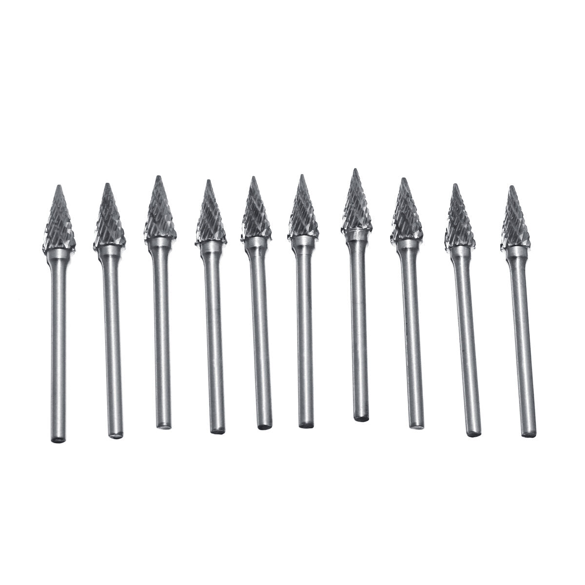 10 stuks dubbel gestreepte wolfraam staal vhm-bramen roterende vijl gereedschap boren kit: