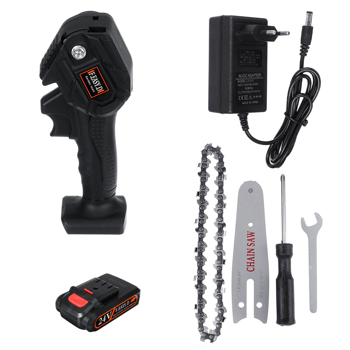 24v 550w oplaadbare mini elektrische kettingzaag handheld houtsnoeizaag
