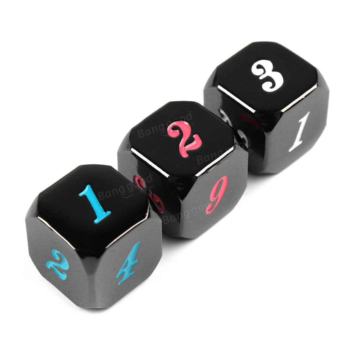 7-delige zinklegering polyhedral dobbelstenen multi-sided dobbelstenen set met tas