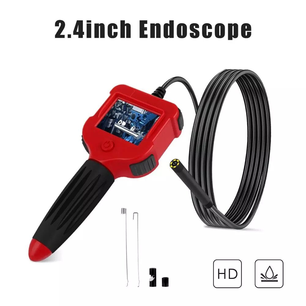 professionele industriële hd borescope met 2.4 inch lcd-scherm 5.5mm borescope inspectie camera 3m kabel usb waterdicht