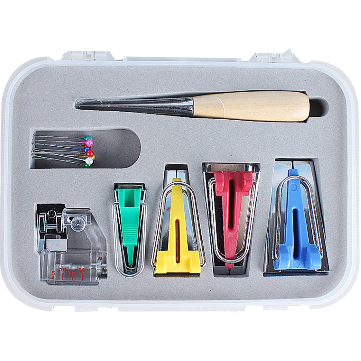 naaiband maker kits 4 maten 6 mm 12 mm 18 mm 25 mm huishoudelijke dhz stof patchwork naaien accessoires gereedschap makers kit met binding foot craft clips priem quilters pin voor quilt binding