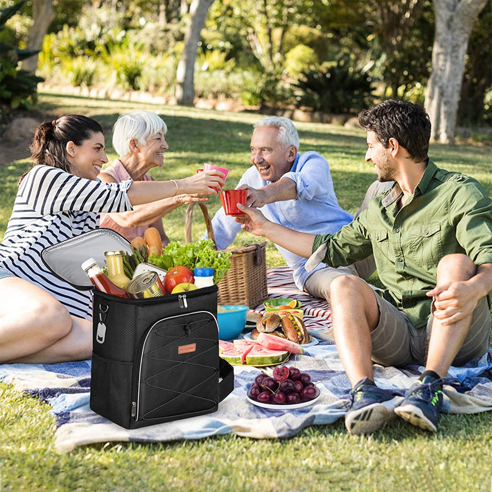 nasum 28l geïsoleerde koeler rugzak tas lekvrij lichtgewicht voor picknick wandelen campin
