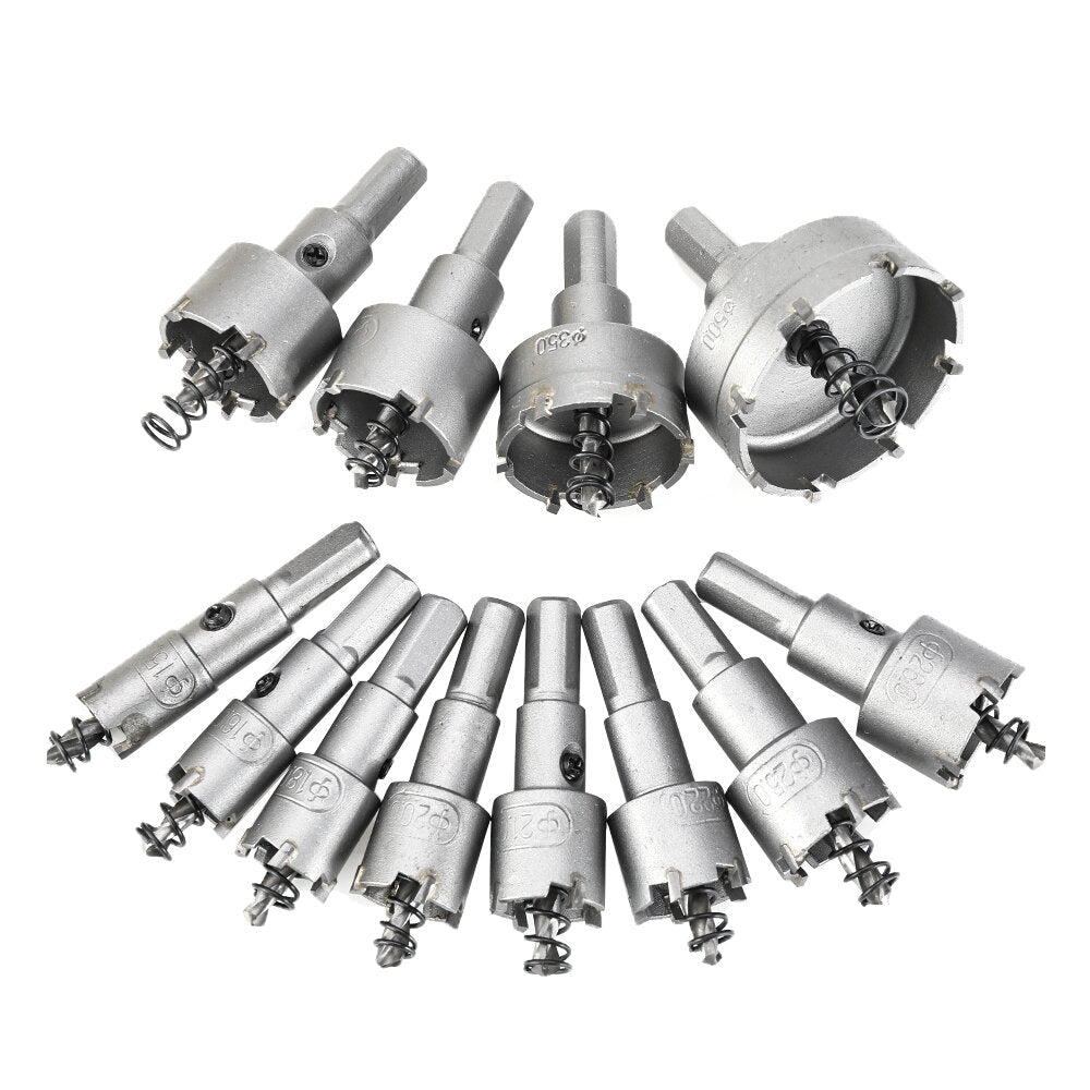 12st 15mm-50mm gatenzaag tand kit boor cutter legering boor set voor hout metaal hout snijden
