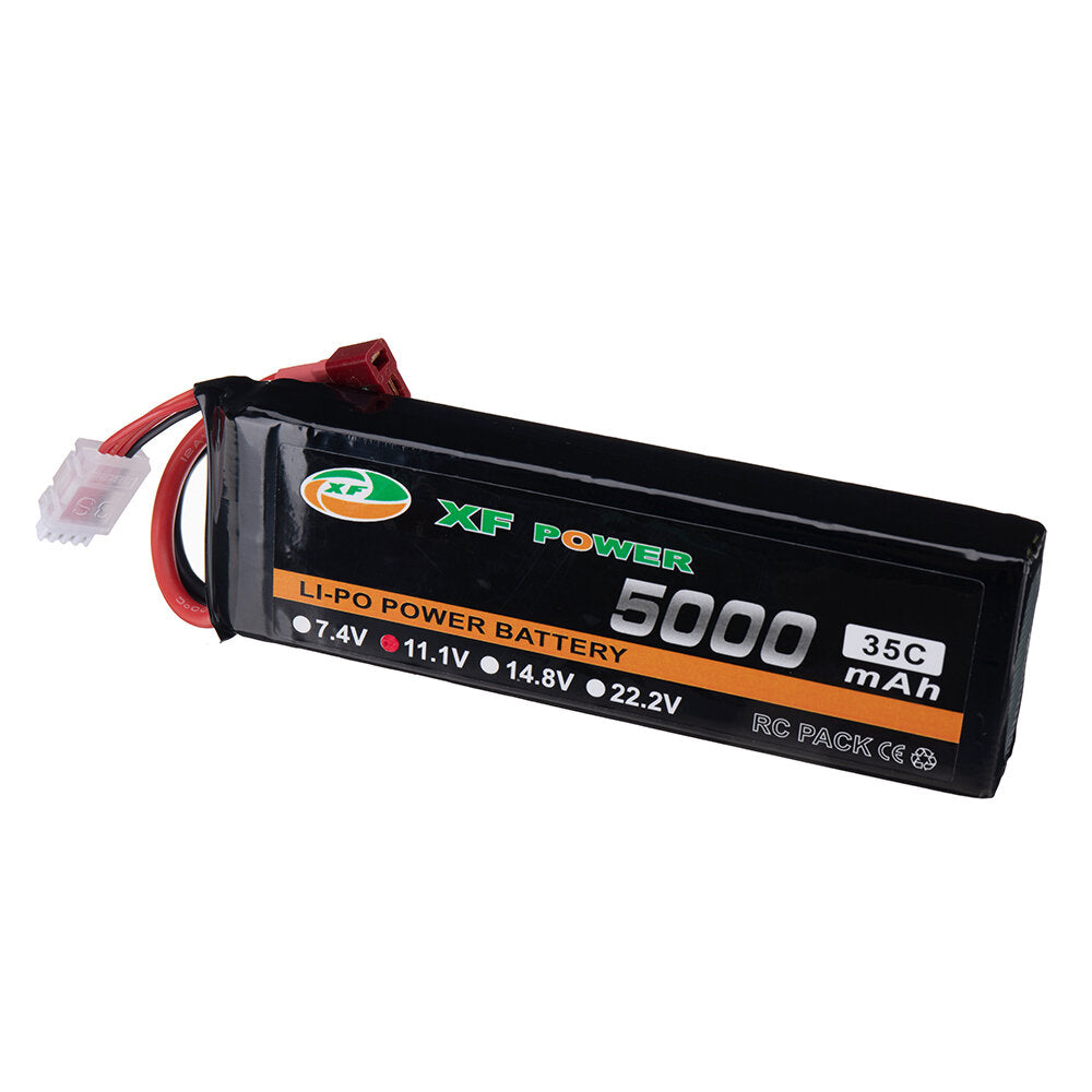xf power 11.1v 5000mah 35c 3s lipo batterij t deans plug met xt60 adapter plug voor rc drone
