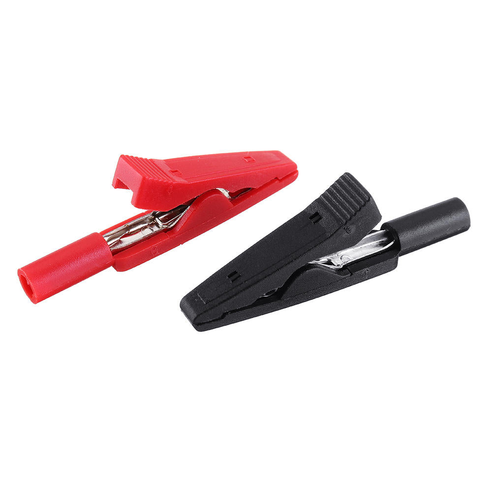 eén paar volledig geïsoleerde. volledig koperen krokodilklem met 2 mm jack voor rechte testpen of 2 mm plug multimeteraccessoires