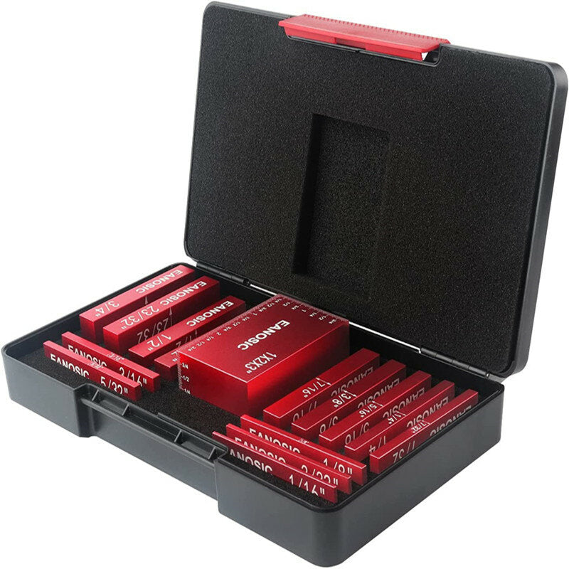 15 stuks houtbewerking precisie aluminium setup bars positionering blokken hoogtemeter haakse gereedschappen voor router tafelzaag accessoires: