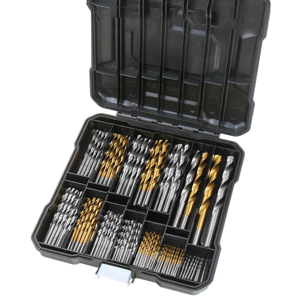 100/130 stuks hss spiraalboor set titanium gecoate boren houtbewerking steenboor voor hout staal
