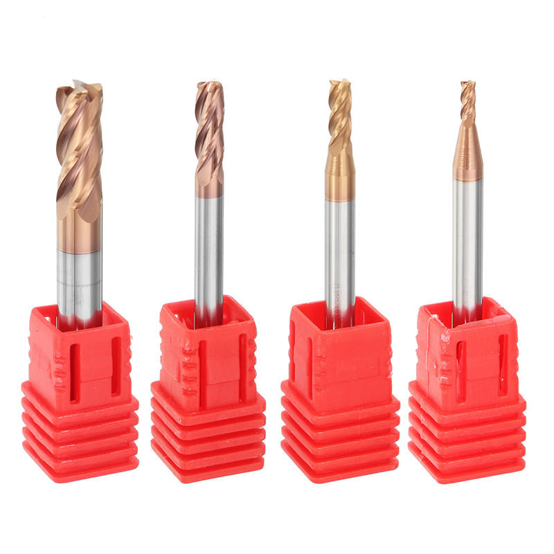 hrc58 ronde neus 4 fluiten freesfrees 2r0.2-6r0.5 altin-coating cnc freesfrees