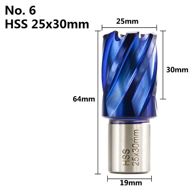12-42mm snijdiameter hss gatopener kernboor weldon shank nano blauw gecoate ringvormige snijder holle boor metaalboor