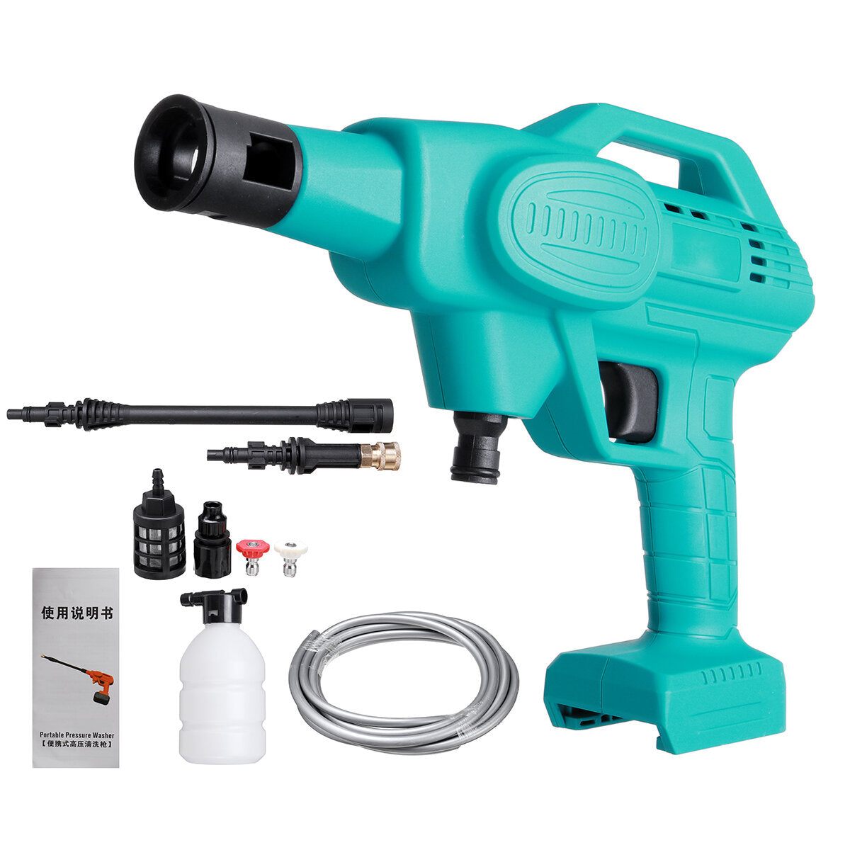 21v hogedrukreiniger draadloze elektrische auto wasmachine auto wassen spuitpistolen w/geen/1/2 batterij voor auto huis tuin magazijnen