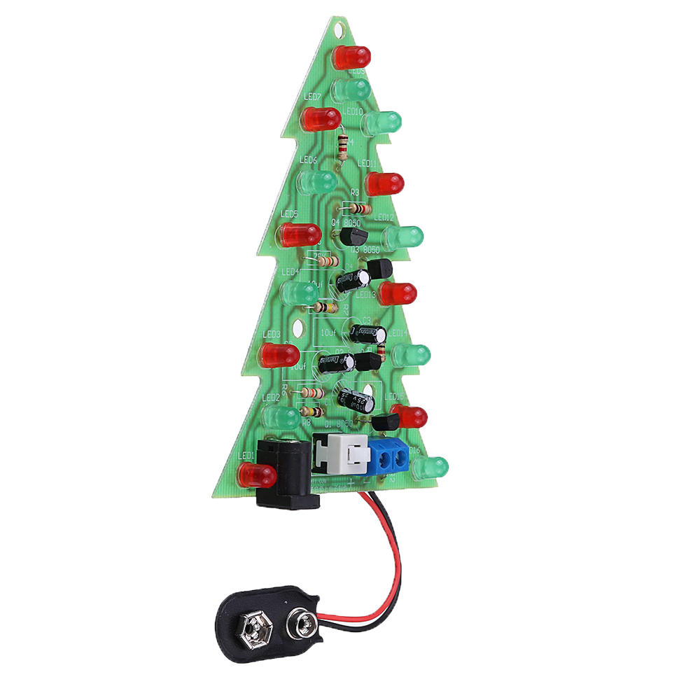 gemonteerd usb power kerstboom 16 led kleur licht elektronische pcb decoratie boom kinderen geschenk gewone versie
