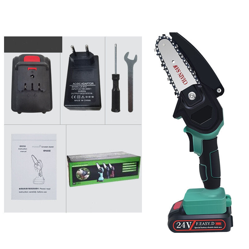 24 v 650 w draagbare hout snoeizaag 4 inch oplaadbare mini elektrische kettingzaag handheld hout snoeizaag voor snijden houtwerk