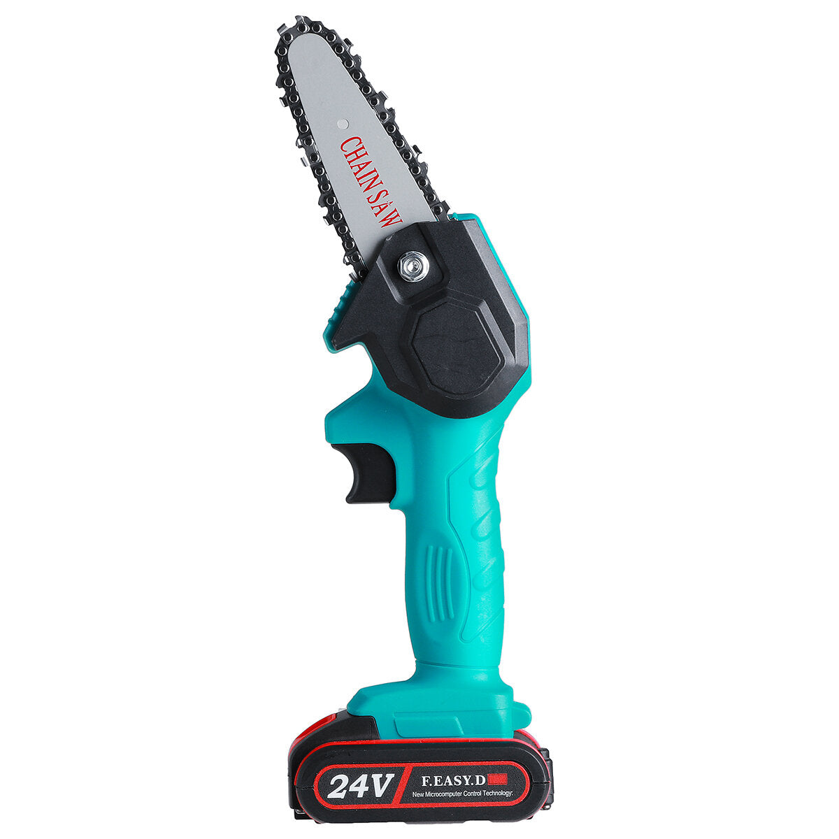 4 inch 24 v oplaadbare draadloze elektrische zaag mini handheld kettingzaag houtsnijder tool w / geen / 1pc / 2 stuks batterij