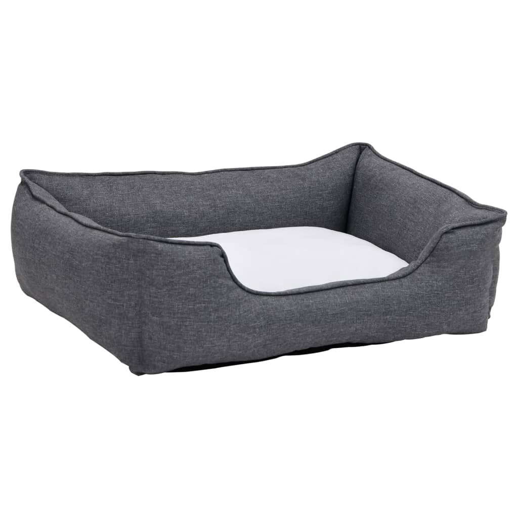 hondenbedlinnen look 85.5x70x23 cm fleece grijs en wit