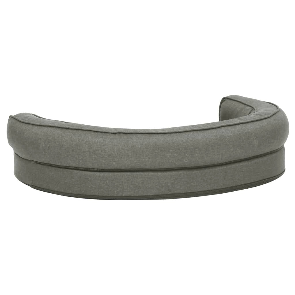 hondenmand ergonomisch linnen look 75x53 cm fleece grijs
