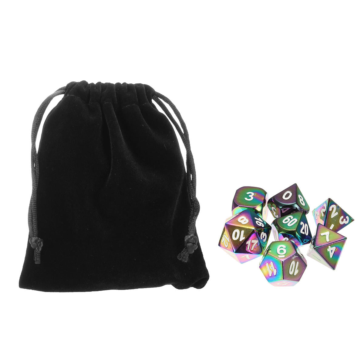 7 stuks colorful zinklegering polyhedral dice set bordspel multisided dobbelstenen gadget: